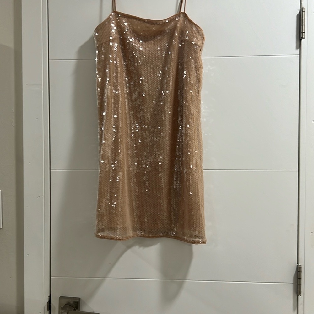 Sequin Tan Dress